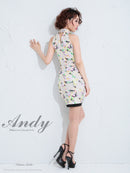 Andy/AN-OK1251/ワンピース/ミニドレス/プリント/タイトワンピース/ホルターネック