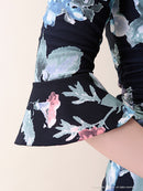 Andy/AN-OK1497/キャバドレス/プリント/花柄/長袖/袖あり/タイトワンピース