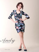 Andy/AN-OK1497/キャバドレス/プリント/花柄/長袖/袖あり/タイトワンピース