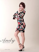 Andy/AN-OK1497/キャバドレス/プリント/花柄/長袖/袖あり/タイトワンピース