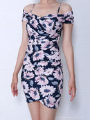 Andy/AN-OK1538/キャバワンピ/プリント/花柄/ミニワンピース