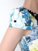 Andy/AN-OK1669/ワンピース/キャバドレス/ミニドレス/プリント/フワラープリント/ビジュー付き/袖あり/ベルト付き