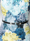 Andy/AN-OK1669/ワンピース/キャバドレス/ミニドレス/プリント/フワラープリント/ビジュー付き/袖あり/ベルト付き