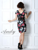 Andy/AN-OK1710/ワンピース/ミニドレス/タイトワンピース/プリント/花柄/フラワープリント