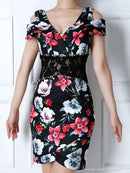 Andy/AN-OK1710/ワンピース/ミニドレス/タイトワンピース/プリント/花柄/フラワープリント