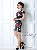 Andy/AN-OK1710/ワンピース/ミニドレス/タイトワンピース/プリント/花柄/フラワープリント