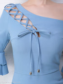 Andy/AN-OK1716/ワンピース/ミニドレス/ワンショルダー/袖あり/長袖/ワンカラー