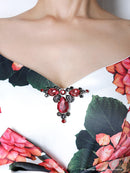 Andy/AN-OK1771/キャバドレス/花柄/プリント/ペプラム/ミニワンピ