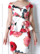 Andy/AN-OK1771/キャバドレス/花柄/プリント/ペプラム/ミニワンピ