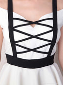 Andy/AN-OK1863/ワンピース/ミニドレス/ペプラム/カラードレス/バックリボン/オフショルダー/バイカラーキャバドレス