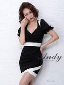 Andy/AN-OK1876/ナイトドレス/キャバドレス/ドレス/ミニドレス/ワンピース/パフスリーブ/バックリボン
