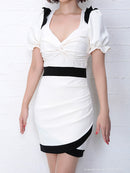 Andy/AN-OK1876/ナイトドレス/キャバドレス/ドレス/ミニドレス/ワンピース/パフスリーブ/バックリボン