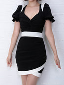 Andy/AN-OK1876/ナイトドレス/キャバドレス/ドレス/ミニドレス/ワンピース/パフスリーブ/バックリボン