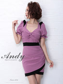 Andy/AN-OK1876/ナイトドレス/キャバドレス/ドレス/ミニドレス/ワンピース/パフスリーブ/バックリボン