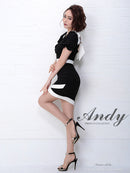 Andy/AN-OK1876/ナイトドレス/キャバドレス/ドレス/ミニドレス/ワンピース/パフスリーブ/バックリボン