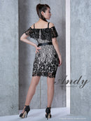 Andy/AN-OK1945/キャバドレス/ワンピース/リボンベルト/ミニドレス/レースドレス/オフショルダー/KT-T02