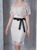 Andy/AN-OK1945/キャバドレス/ワンピース/リボンベルト/ミニドレス/レースドレス/オフショルダー/KT-T02