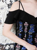 Andy/AN-OK2025/ワンピース/ミニドレス/ワンカラー/レース/リボンデザイン/オフショルダー