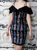 Andy/AN-OK2025/ワンピース/ミニドレス/ワンカラー/レース/リボンデザイン/オフショルダー