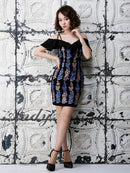 Andy/AN-OK2025/ワンピース/ミニドレス/ワンカラー/レース/リボンデザイン/オフショルダー