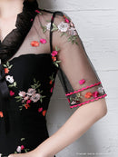 Andy/AN-OK2031/ワンピース/ミニドレス/チュール/花柄/刺繍/リボンブローチ