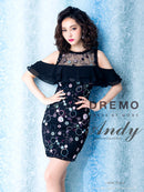 Andy/AN-OK2120/ワンピース/刺繡ドレス/ナイトドレス/キャバドレス/ミニドレス/オフショルダー