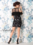 Andy/AN-OK2120/ワンピース/刺繡ドレス/ナイトドレス/キャバドレス/ミニドレス/オフショルダー