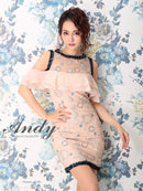 Andy/AN-OK2120/ワンピース/刺繡ドレス/ナイトドレス/キャバドレス/ミニドレス/オフショルダー