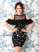 Andy/AN-OK2120/ワンピース/刺繡ドレス/ナイトドレス/キャバドレス/ミニドレス/オフショルダー