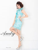 Andy/AN-OK2130/ワンピース/ミニドレス/キャバドレス/フリル/リボンタイ/ノースリーブ/Vネック/タイト