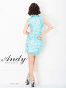 Andy/AN-OK2130/ワンピース/ミニドレス/キャバドレス/フリル/リボンタイ/ノースリーブ/Vネック/タイト