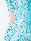 Andy/AN-OK2130/ワンピース/ミニドレス/キャバドレス/フリル/リボンタイ/ノースリーブ/Vネック/タイト