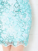 Andy/AN-OK2130/ワンピース/ミニドレス/キャバドレス/フリル/リボンタイ/ノースリーブ/Vネック/タイト