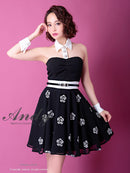 Andy/AN-OK2168/ワンピース/キャバドレス/カフス/ベルト付き/キャバドレス/花柄スカート/ツートンカラー/フレア/切替ワンピース/SALE/セール