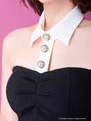 Andy/AN-OK2168/ワンピース/キャバドレス/カフス/ベルト付き/キャバドレス/花柄スカート/ツートンカラー/フレア/切替ワンピース/SALE/セール