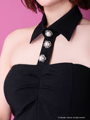 Andy/AN-OK2168/ワンピース/キャバドレス/カフス/ベルト付き/キャバドレス/花柄スカート/ツートンカラー/フレア/切替ワンピース/SALE/セール