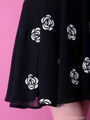 Andy/AN-OK2168/ワンピース/キャバドレス/カフス/ベルト付き/キャバドレス/花柄スカート/ツートンカラー/フレア/切替ワンピース/SALE/セール