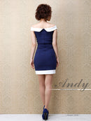 Andy/AN-OK2208/ワンピース/ミニドレス/オフショルダー/ビジュー/バイカラー