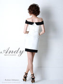Andy/AN-OK2208/ワンピース/ミニドレス/オフショルダー/ビジュー/バイカラー
