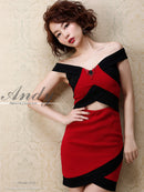 Andy/AN-OK2208/ワンピース/ミニドレス/オフショルダー/ビジュー/バイカラー