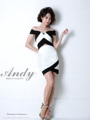 Andy/AN-OK2208/ワンピース/ミニドレス/オフショルダー/ビジュー/バイカラー