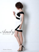 Andy/AN-OK2208/ワンピース/ミニドレス/オフショルダー/ビジュー/バイカラー