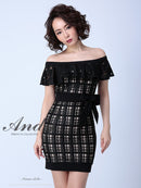Andy/AN-OK2232/ワンピース/ミニドレス/フリル/ウエストリボン/オフショルダー