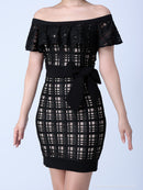 Andy/AN-OK2232/ワンピース/ミニドレス/フリル/ウエストリボン/オフショルダー