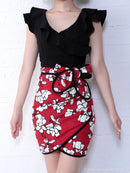 Andy/AN-OK2237/キャバドレス/ワンピース/タイトドレス/プリントスカート/切替ワンピース