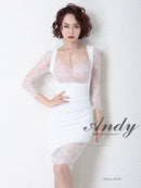 Andy/AN-OK2266/ワンピース/ミニドレス/キャバドレス/レース/リボン/袖あり/アシンメトリー/タイト