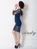 Andy/AN-OK2266/ワンピース/ミニドレス/キャバドレス/レース/リボン/袖あり/アシンメトリー/タイト