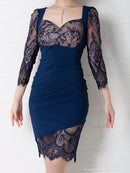 Andy/AN-OK2266/ワンピース/ミニドレス/キャバドレス/レース/リボン/袖あり/アシンメトリー/タイト