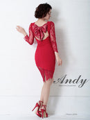 Andy/AN-OK2266/ワンピース/ミニドレス/キャバドレス/レース/リボン/袖あり/アシンメトリー/タイト