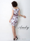 Andy/AN-OK2282/ワンピース/キャバドレス/ミニドレス/フラワープリント/ウエストリボン